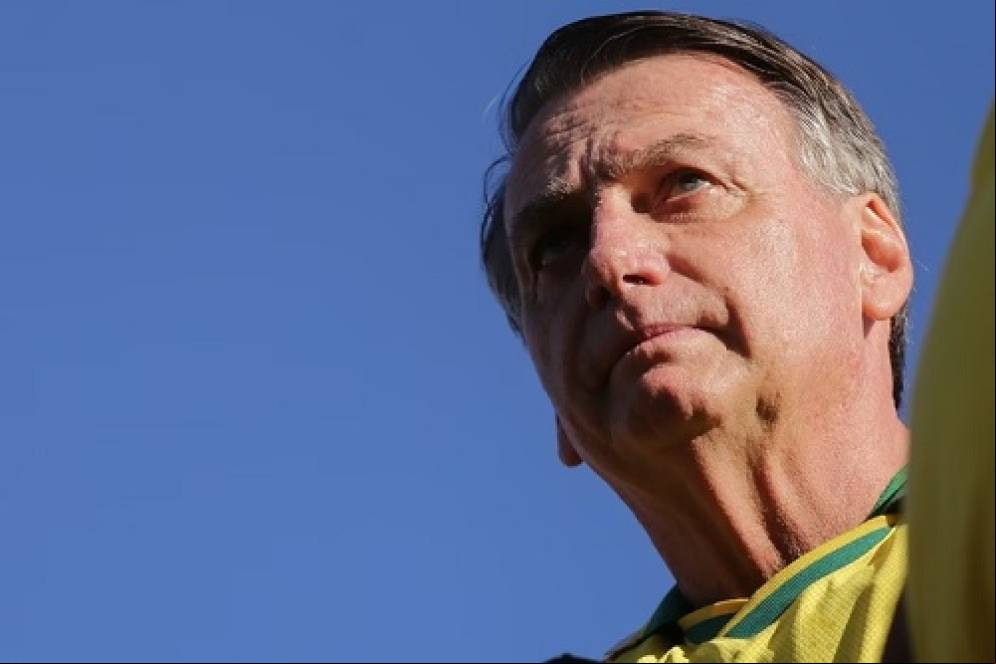 O ex-presidente, Jair Bolsonaro, participa do ato pró-anistia em Brasília 