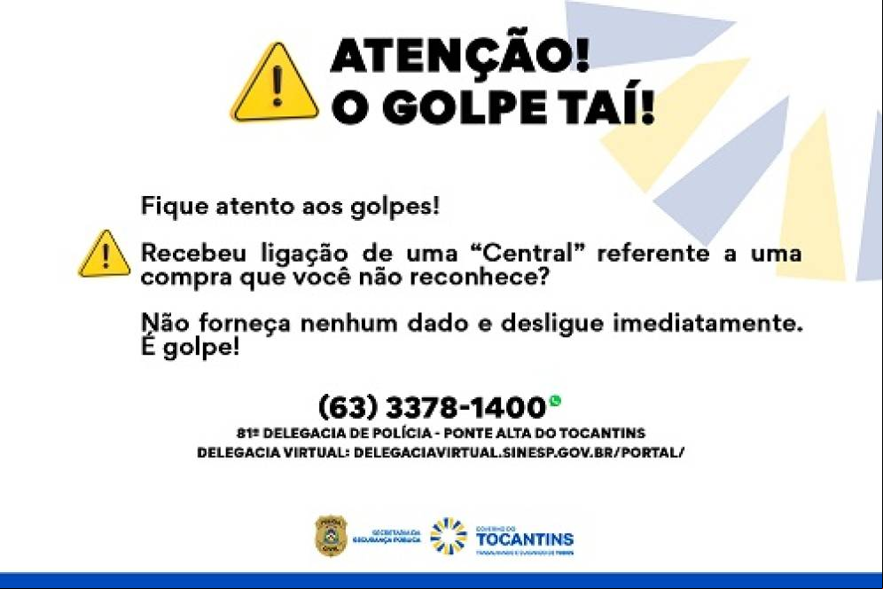 Delegacia de Polícia Civil de Ponte Alta do Tocantins faz alerta à população para evitar cair em golpes do pix